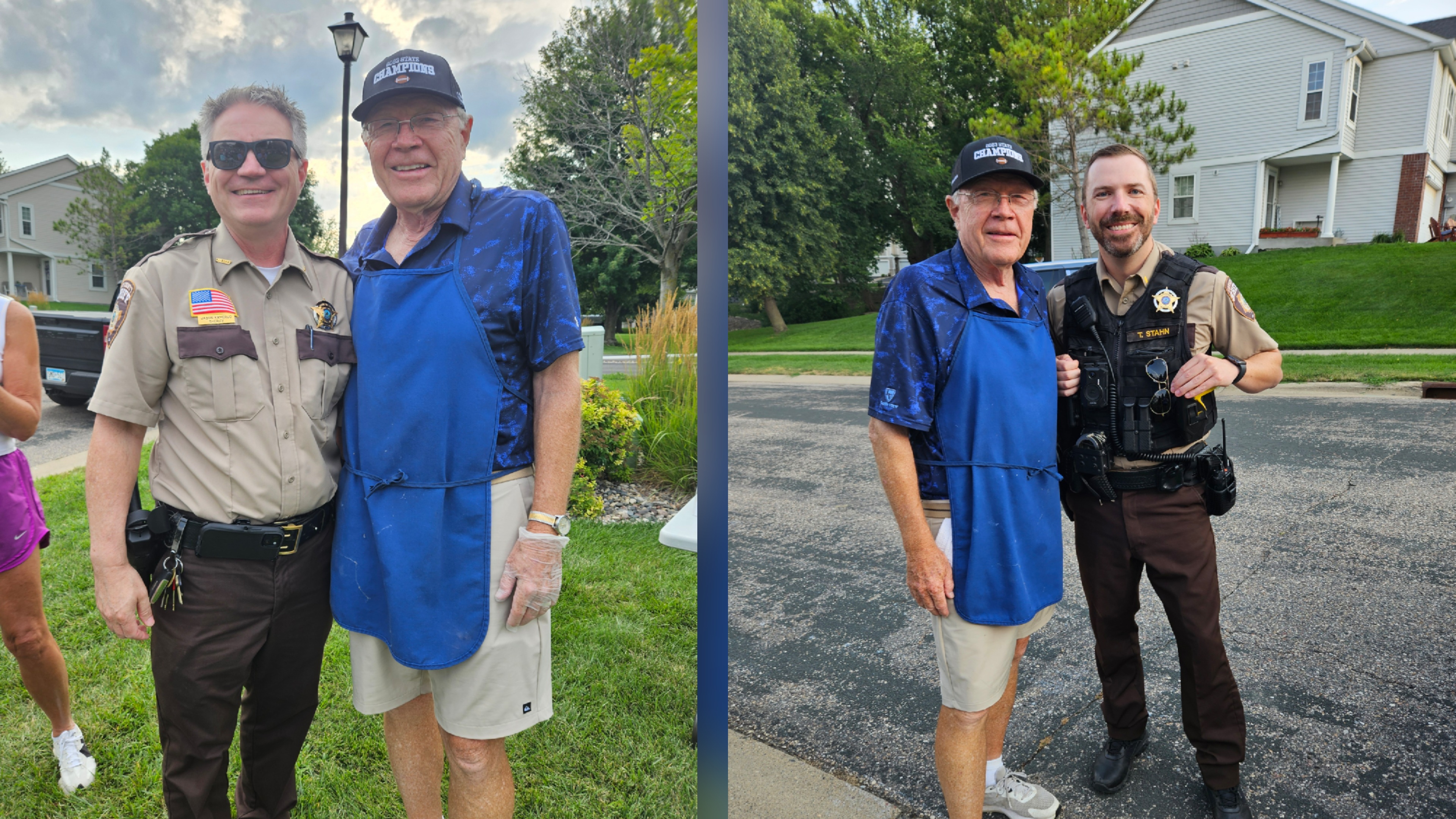 Denny Laufenburger with Sheriff Kamerud and Lieutenant Stahn